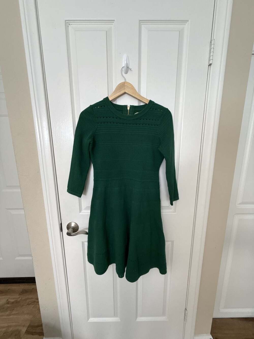 Eliza J Green Ribbed Knit Fit and Flare Dress Size XS